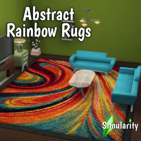 Abstract Rainbow Large Area Rugs