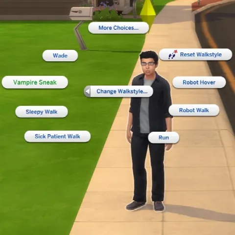 In-game walk style chooser