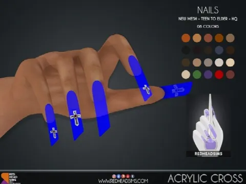 ACRYLIC CROSS NAILS