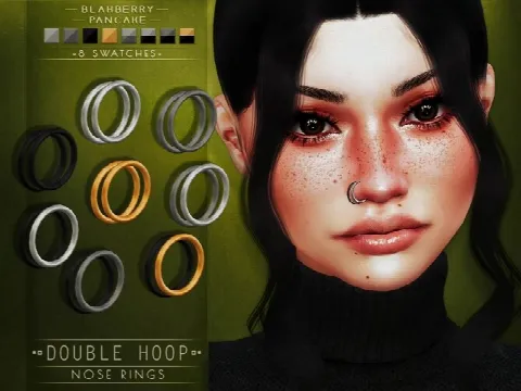 Double Hoop Nose Rings & Moon Nose Studs
