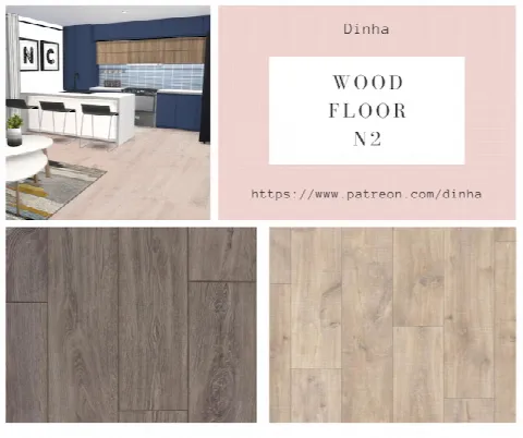 Wood Floor N2 by Dinha Gamer, Sims 4 walls & floors CC – image 3