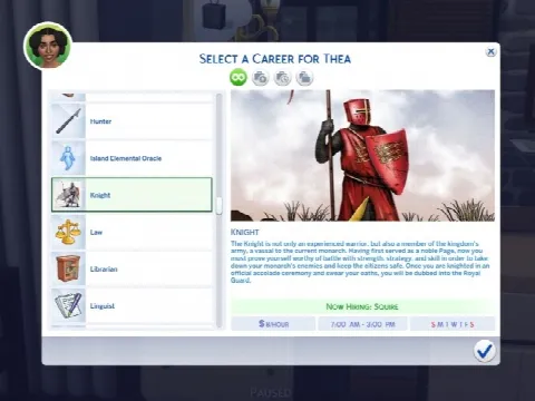 Knight Career mod
