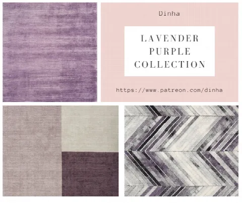 Lavender Purple Collection: Painting & Rug by Dinha Gamer, Sims 4 decor CC – image 2