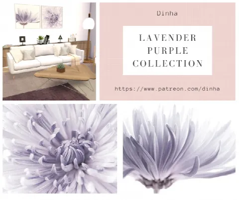 Lavender Purple Collection: Painting & Rug by Dinha Gamer, Sims 4 decor CC – image 4