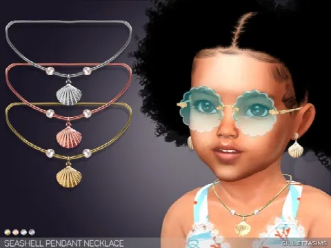 Seashell Pendant Necklace For Toddlers