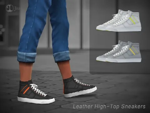 Leather High-Top Sneakers 01