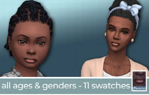 Natural Lips for Dark Skintones by Frenchiesimgirl, Sims 4 lips CC – image 3