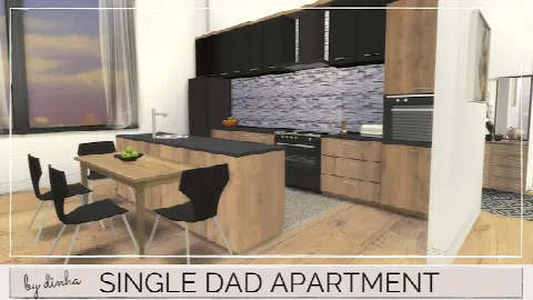 SINGLE DAD APARTMENT by Dinha Gamer, Sims 4 residential lots CC – image 3