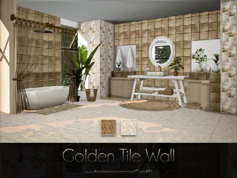 Golden Tile Wall