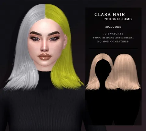 NESSA, CLARA & AVELINE HAIRS by Phoenix Sims, Sims 4 hair CC – image 2