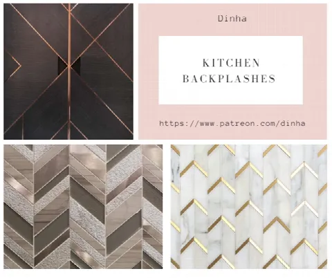 Kitchen Collection I: Backplashes & Rug by Dinha Gamer, Sims 4 decor CC – image 4