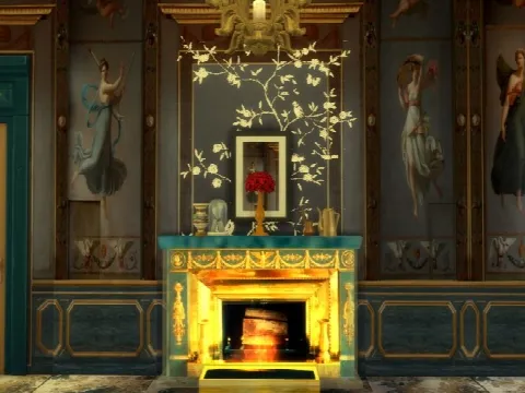 The Beauharnais hotel Fireplace & Curtains by Annaquinnstories, Sims 4 decor CC – image 4