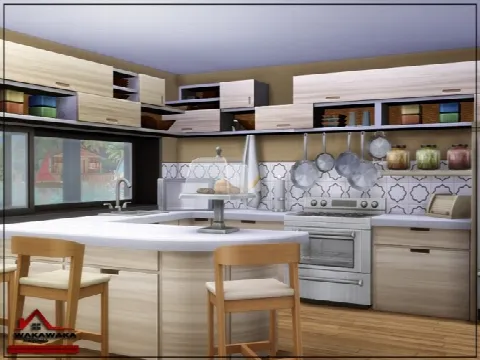 WAKAWAKA Home by marychabb, Sims 4 residential lots CC – image 2