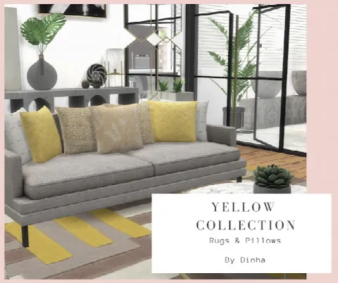 Yellow Collection: 9 Rugs & 6 Pillows