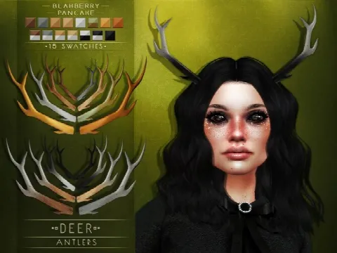 Deer & Doe Antlers by Blahberry Pancake, Sims 4 headwear CC – image 2