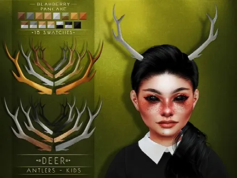 Deer & Doe Antlers by Blahberry Pancake, Sims 4 headwear CC – image 4