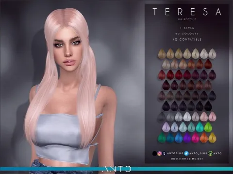 Teresa long tails with bangs Hair