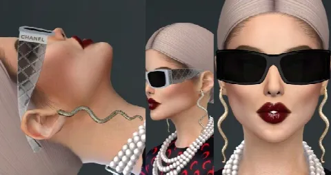 FANCY SNAKE EARRINGS by Ruchellsims Cc, Sims 4 jewelry CC – image 2