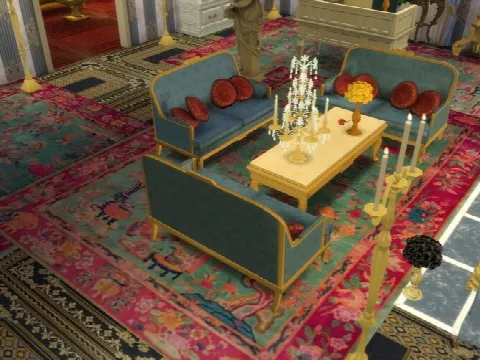 Antique Chinese Rugs Set by Annaquinnstories, Sims 4 decor CC – image 2
