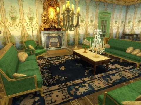 Antique Chinese Rugs Set by Annaquinnstories, Sims 4 decor CC – image 6