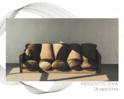 Sofa, wood & concrete table + bistro chair