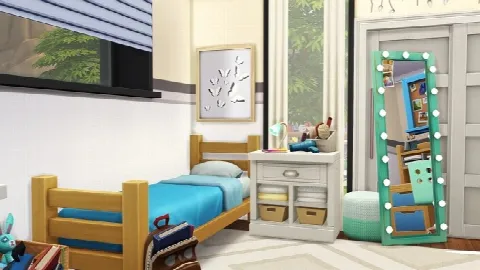 GRANDPARENTS’ MID-CENTURY MODERN HOME by Avelineyt, Sims 4 residential lots CC – image 3