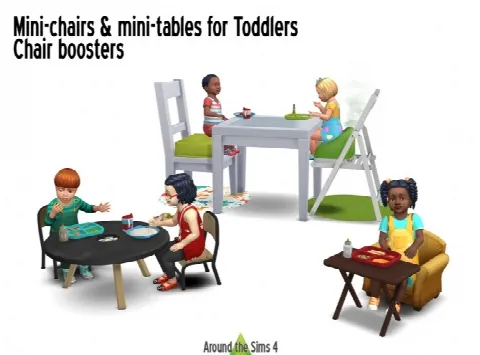 Mini chairs & tables + chair boosters