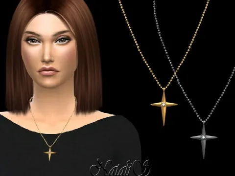 Bezel cross necklace