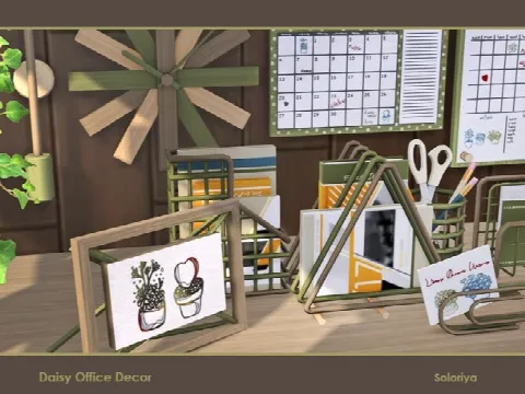 Daisy Office Decor by soloriya, Sims 4 decor CC – image 2