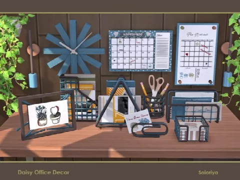 Daisy Office Decor by soloriya, Sims 4 decor CC – image 3