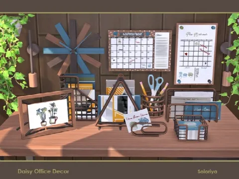 Daisy Office Decor by soloriya, Sims 4 decor CC – image 4