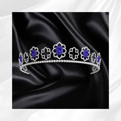 Royal Sapphire Halo Tiara