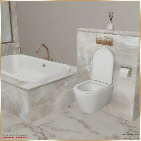 Perla Shower, Bath & Toilet Set by PlatinumLuxeSims, Sims 4 bathroom CC – image 3