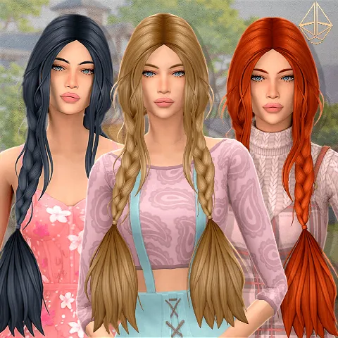 Jade Hairstyle 4 Styles Pack by AuSims, Sims 4 hair CC – image 2