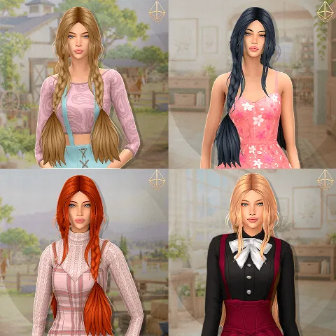 Jade Hairstyle 4 Styles Pack by AuSims, Sims 4 hair CC – image 3