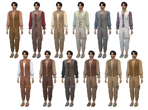 Buckskin Trader Outfit by Naunakht, Sims 4 male clothes CC – image 2