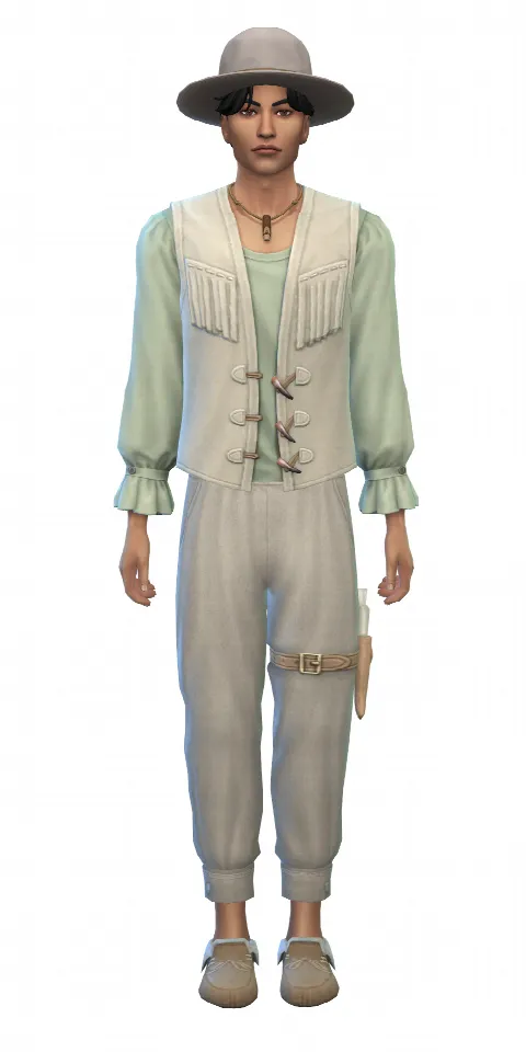 Buckskin Trader Outfit by Naunakht, Sims 4 male clothes CC – image 3
