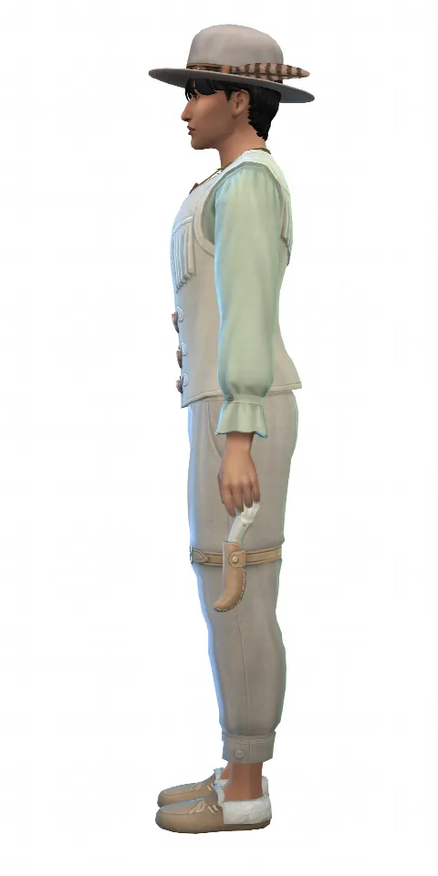 Buckskin Trader Outfit by Naunakht, Sims 4 male clothes CC – image 4