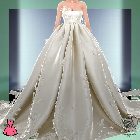 Wedding Gown #66 by marygrace, Sims 4 female clothes CC – image 2