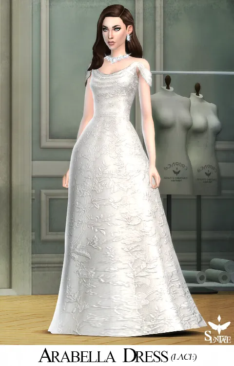 Arabella Dress (Lace) by Sentate, Sims 4 female clothes CC – image 2