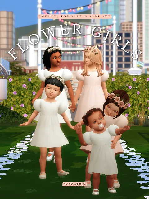 Flower Girls set by powluna, Sims 4 female clothes CC – image 2