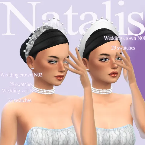 Wedding crowns and veil set