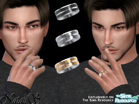 NataliS_Carved wedding band male set