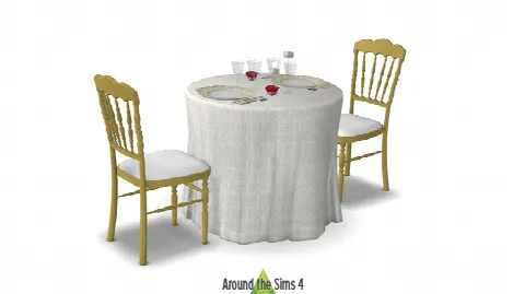 Wedding table setting by Around the Sims 4, Sims 4 dining room CC – image 2