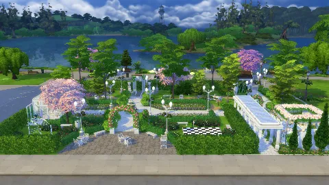 Bellecourt garden park and wedding venue by manicpot8to, Sims 4 community lots CC – image 2