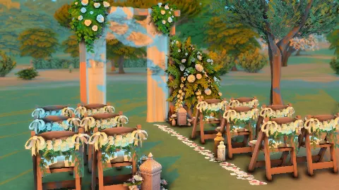 Lavender Field Church by grenesims, Sims 4 community lots CC – image 4