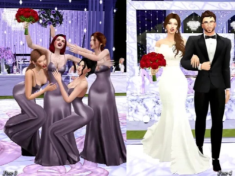 Wedding party (Pose Pack) by Beto_ae0, Sims 4 Pose mod – image 3