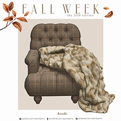 Fall Week Tufted Chair & Faux Fur Blanket