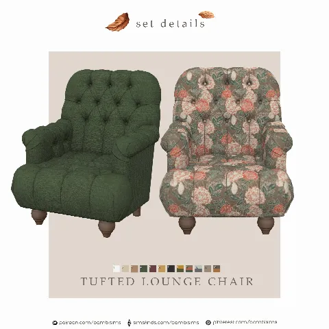 Fall Week Tufted Chair & Faux Fur Blanket by bambisims, Sims 4 living room CC – image 2