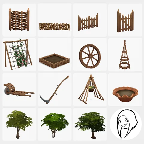 Medieval Garden by Syboulette, Sims 4 outdoor CC – image 2